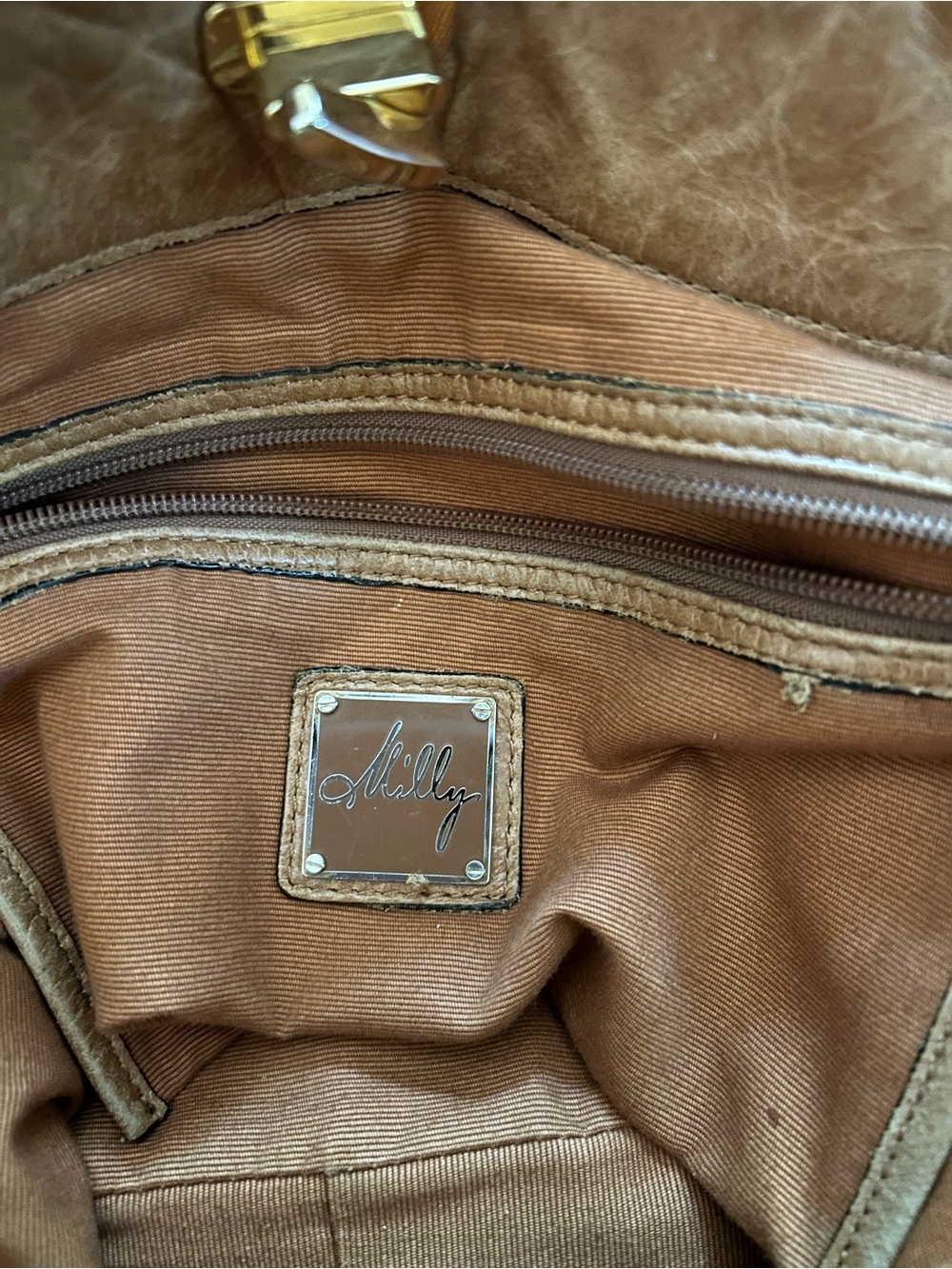 Milly | Brown Leather Shoulder Bag crossbody - Picture 5 of 8